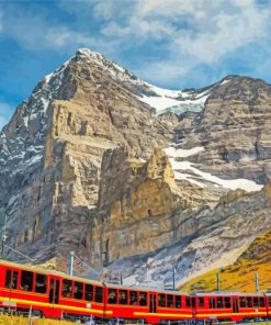 Jungfrau Mount Train paint by number
