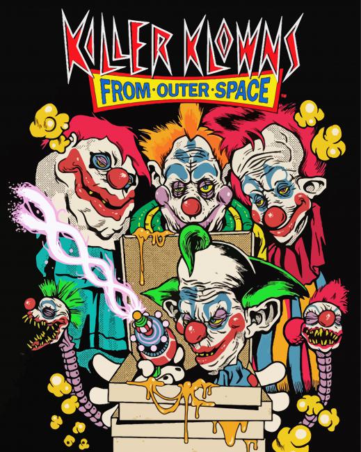 Killer Klowns From Outer Space Horror Film paint by number