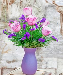 Lavender Mixed Flowers paint by number