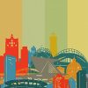Milwaukee City Skyline Poster paint by number