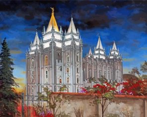 Mormon Temple Utah paint by number