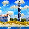 North Carolina Cape Lookout Lighthouse paint by number