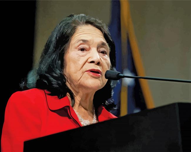 Old Dolores Huerta paint by number