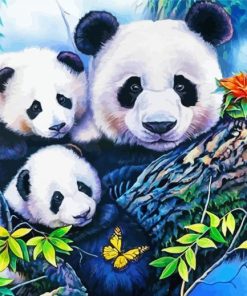 Pandas On Tree paint by number
