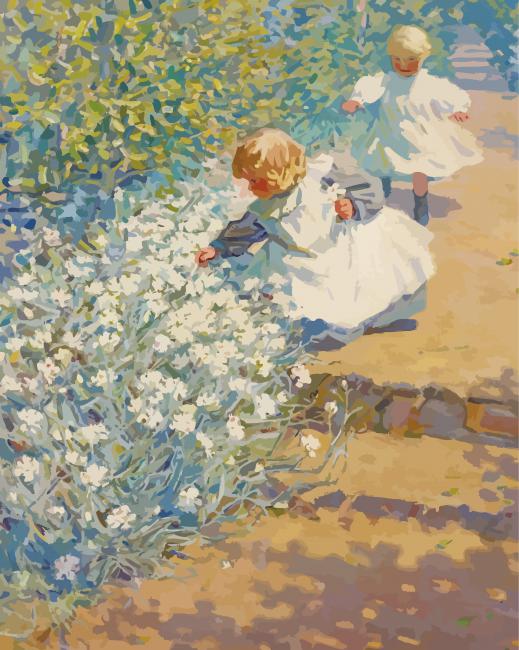 Picking Flowers Helen McNicoll paint by number