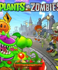 Plants Vs Zombies Video Game Cover paint by number