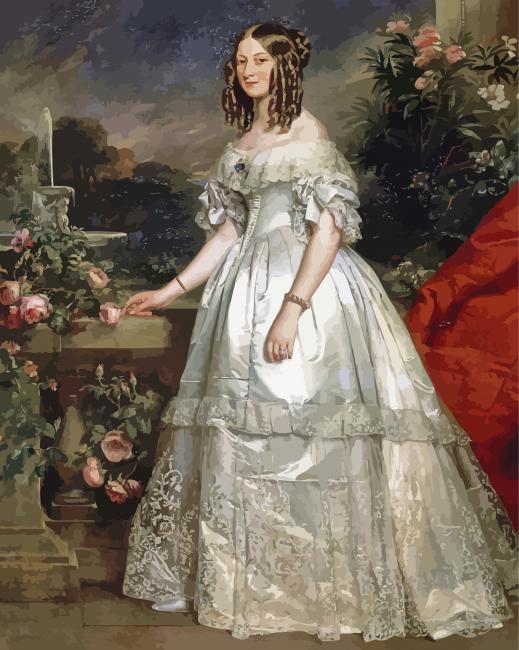 Princess In Victorian Dress paint by number