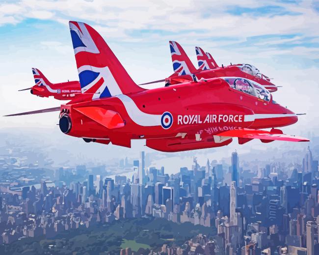 Red Arrows Jets paint by number