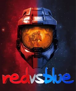 Red Vs Blue Poster paint by number