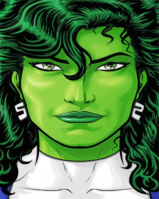 She Hulk Hero paint by number