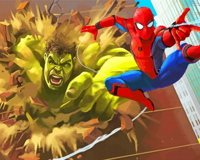Spider Man Hulk paint by number