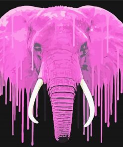 Splatter Pink Elephant paint by number