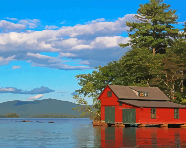 Squam Lake paint by number