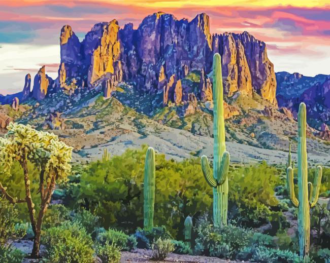 Superstition Mountains paint by number