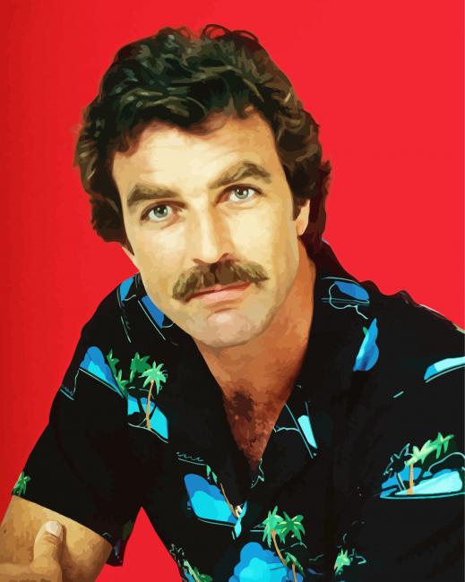 Tom Selleck paint by number