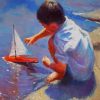 Tony Sheath Boy With Toy Sailboat paint by number