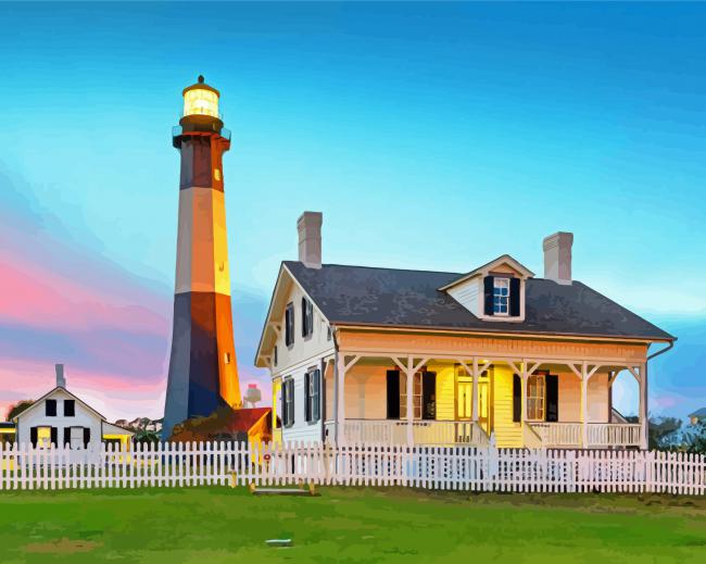 Tybee Island Lighthouse paint by number