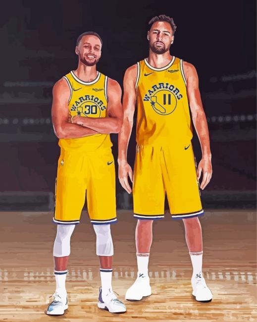 Warriors Splash Brothers Curry And Klay Thompson paint by number