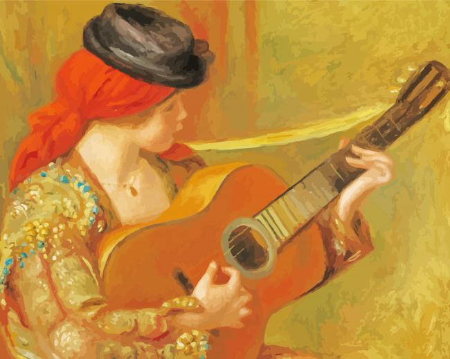 Woman Guitar paint by number