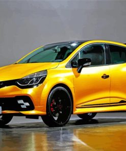 Yellow Renault Clio Sport Car paint by number