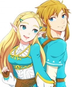 Zelda And Link Video Game Characters paint by number