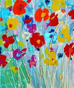 Abstract Wildflowers paint by number