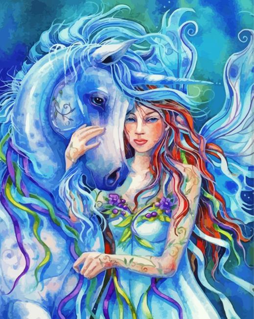 Aesthetic Fairy And Unicorn paint by number