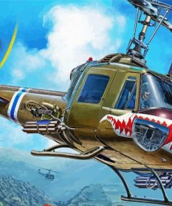 Aesthetic Huey Helicopter paint by number
