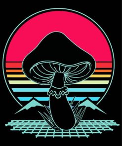 Aesthetic Retro Mushrooms paint by number