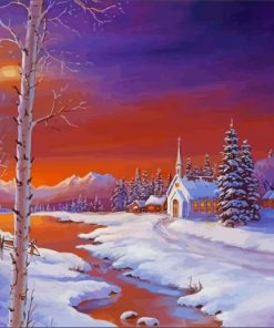 Aesthetic Christmas Landscape paint by number