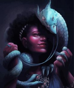 Aesthetic Dragon And Woman paint by number
