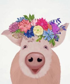 Animals With Flower Crown paint by number