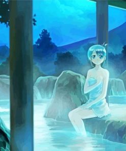 Anime Girl In Onsen paint by number