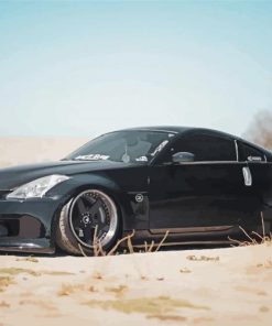 Black Nissan 350Z paint by number