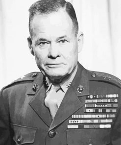 Black And White Marine Corps Officer Chesty Puller paint by number