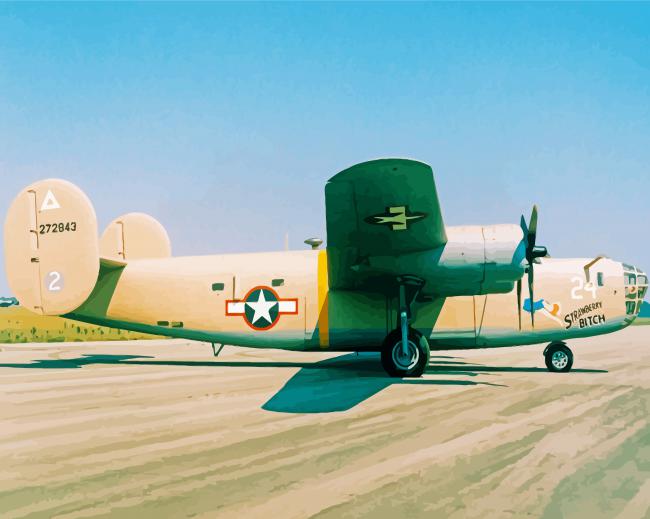 Bomber B 24 Liberator paint by number