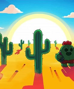 Cactus Sunset paint by number