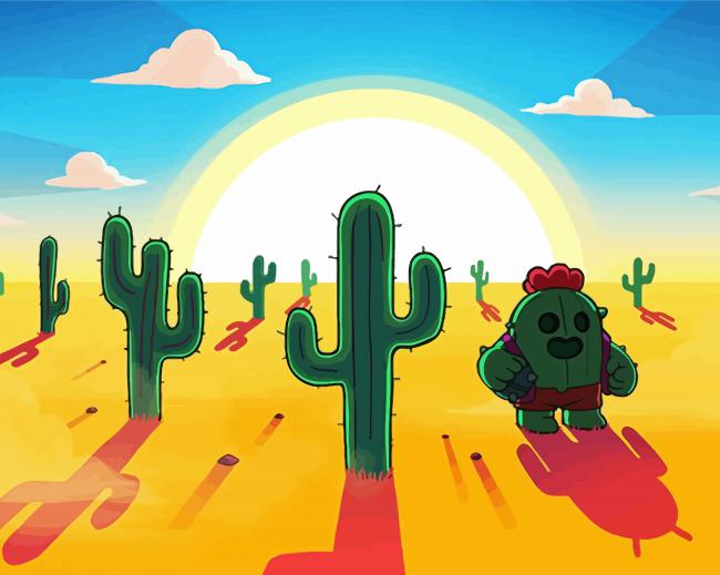 Cactus Sunset paint by number