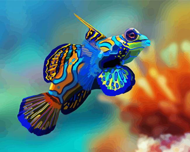 Colorful Cute Fish paint by number