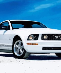 Cool White Ford Mustang Car paint by number