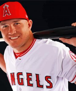 Cool Baseball Player Mike Trout paint by number