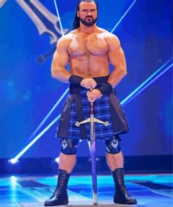 Drew Mcintyre With His Sword paint by number