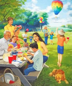 Family Picnic In The Park paint by number