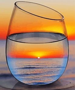 Glass In Sunset paint by number