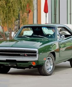 Green 1970 Dodge Charger paint by number