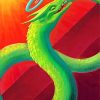 Green Ouroboros Dragon paint by number