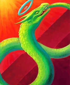 Green Ouroboros Dragon paint by number