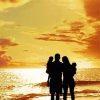 Lovely Family Beach Silhouette paint by number