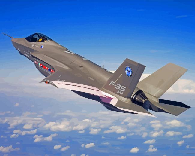 Military F35 Je paint by number