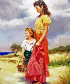 Mother And Daughter By Pino Daeni paint by number